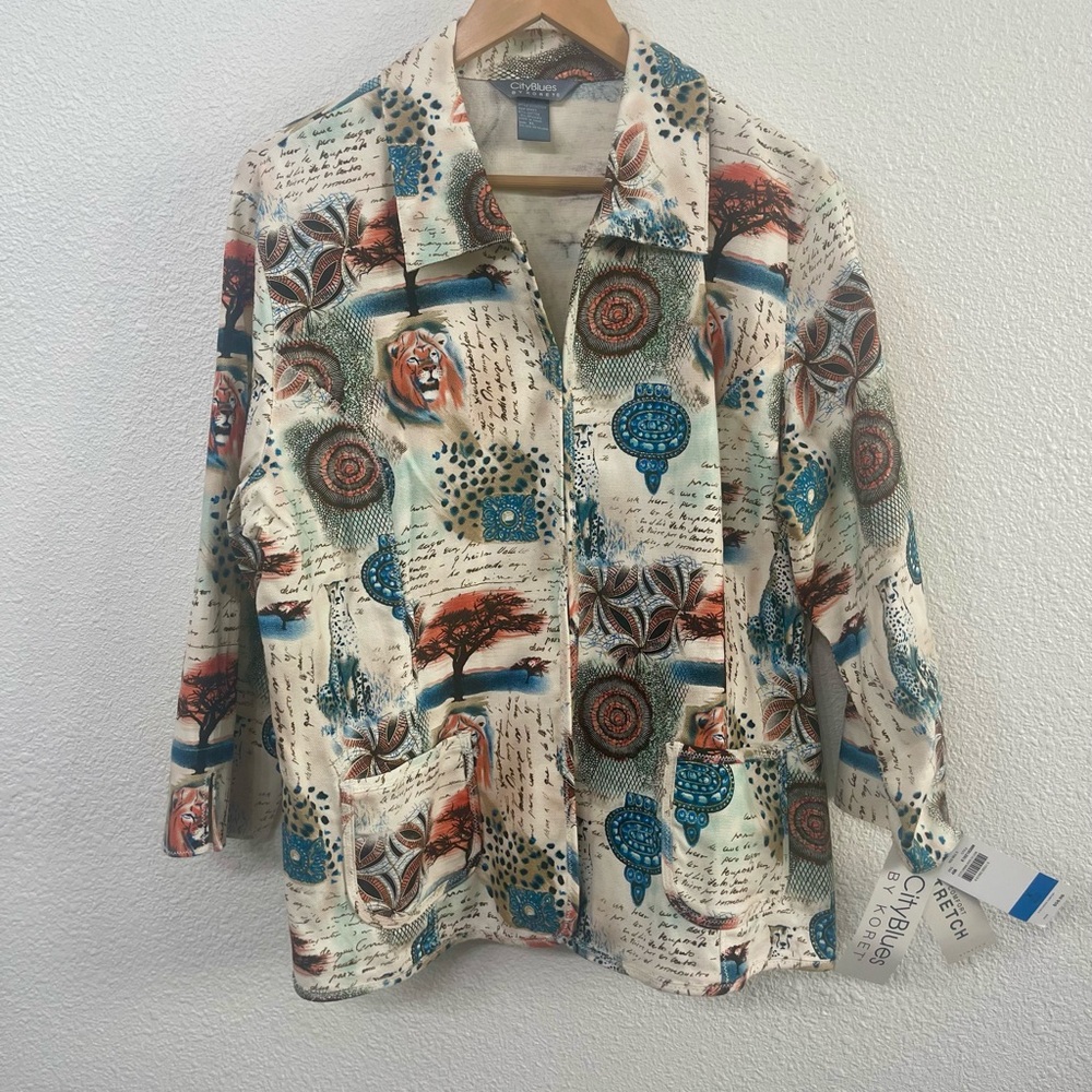 Artistic Safari Print Jacket by Koret, women’s size XL